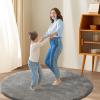 imageHVERSAILTEX Area Rugs for Living Room 5x7 Feet Fluffy Shag Large Fuzzy Plush Soft Throw Rug Modern Large Shaggy Floor Big Carpets for Bedroom Kids Home Decor Aesthetic Nursery BlackGrey