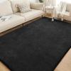 imageHVERSAILTEX Area Rugs for Living Room 5x7 Feet Fluffy Shag Large Fuzzy Plush Soft Throw Rug Modern Large Shaggy Floor Big Carpets for Bedroom Kids Home Decor Aesthetic Nursery BlackBlack