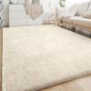 imageHVERSAILTEX Area Rugs for Living Room 5x7 Feet Fluffy Shag Large Fuzzy Plush Soft Throw Rug Modern Large Shaggy Floor Big Carpets for Bedroom Kids Home Decor Aesthetic Nursery BlackIvory