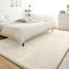 imageHVERSAILTEX Area Rugs for Living Room 5x7 Feet Fluffy Shag Large Fuzzy Plush Soft Throw Rug Modern Large Shaggy Floor Big Carpets for Bedroom Kids Home Decor Aesthetic Nursery BlackIvory