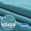 imageHVERSAILTEX Linen Textured Table Cloths Round 60 Inch Premium Solid Tablecloth SpillProof Waterproof Table Cover for Dining Buffet Feature Extra Soft and Thick Fabric Wrinkle Free IvoryTeal