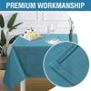 imageHVERSAILTEX Linen Textured Table Cloths Round 60 Inch Premium Solid Tablecloth SpillProof Waterproof Table Cover for Dining Buffet Feature Extra Soft and Thick Fabric Wrinkle Free IvoryTeal