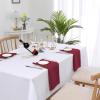 imageHVERSAILTEX Linen Textured Table Cloths Round 60 Inch Premium Solid Tablecloth SpillProof Waterproof Table Cover for Dining Buffet Feature Extra Soft and Thick Fabric Wrinkle Free IvoryChristmas Red