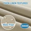 imageHVERSAILTEX Linen Textured Table Cloths Round 60 Inch Premium Solid Tablecloth SpillProof Waterproof Table Cover for Dining Buffet Feature Extra Soft and Thick Fabric Wrinkle Free IvoryTaupe
