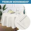 imageHVERSAILTEX Linen Textured Table Cloths Round 60 Inch Premium Solid Tablecloth SpillProof Waterproof Table Cover for Dining Buffet Feature Extra Soft and Thick Fabric Wrinkle Free IvoryIvory