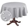 imageHVERSAILTEX Linen Textured Table Cloths Round 60 Inch Premium Solid Tablecloth SpillProof Waterproof Table Cover for Dining Buffet Feature Extra Soft and Thick Fabric Wrinkle Free IvoryDove Gray