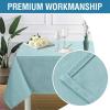 imageHVERSAILTEX Linen Textured Table Cloths Round 60 Inch Premium Solid Tablecloth SpillProof Waterproof Table Cover for Dining Buffet Feature Extra Soft and Thick Fabric Wrinkle Free IvoryAqua