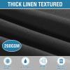 imageHVERSAILTEX Linen Textured Table Cloths Round 60 Inch Premium Solid Tablecloth SpillProof Waterproof Table Cover for Dining Buffet Feature Extra Soft and Thick Fabric Wrinkle Free IvoryBlack