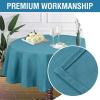 imageHVERSAILTEX Linen Textured Table Cloths Round 60 Inch Premium Solid Tablecloth SpillProof Waterproof Table Cover for Dining Buffet Feature Extra Soft and Thick Fabric Wrinkle Free IvoryTeal