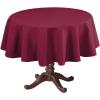 imageHVERSAILTEX Linen Textured Table Cloths Round 60 Inch Premium Solid Tablecloth SpillProof Waterproof Table Cover for Dining Buffet Feature Extra Soft and Thick Fabric Wrinkle Free IvoryChristmas Red
