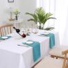 imageHVERSAILTEX Linen Textured Table Cloths Round 60 Inch Premium Solid Tablecloth SpillProof Waterproof Table Cover for Dining Buffet Feature Extra Soft and Thick Fabric Wrinkle Free IvoryTeal