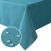 imageHVERSAILTEX Linen Textured Table Cloths Round 60 Inch Premium Solid Tablecloth SpillProof Waterproof Table Cover for Dining Buffet Feature Extra Soft and Thick Fabric Wrinkle Free IvoryTeal