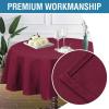 imageHVERSAILTEX Linen Textured Table Cloths Round 60 Inch Premium Solid Tablecloth SpillProof Waterproof Table Cover for Dining Buffet Feature Extra Soft and Thick Fabric Wrinkle Free IvoryChristmas Red