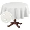 imageHVERSAILTEX Linen Textured Table Cloths Round 60 Inch Premium Solid Tablecloth SpillProof Waterproof Table Cover for Dining Buffet Feature Extra Soft and Thick Fabric Wrinkle Free IvoryIvory