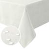 imageHVERSAILTEX Linen Textured Table Cloths Round 60 Inch Premium Solid Tablecloth SpillProof Waterproof Table Cover for Dining Buffet Feature Extra Soft and Thick Fabric Wrinkle Free IvoryIvory