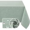 imageHVERSAILTEX Linen Textured Tablecloth Rectangle 60 x 120 Waterproof Solid Linen Woven Tablecloth SpillProof Linen Look Cover for Party Table Extra Soft and Thick Fabric Wrinkle Free Heather IvoryHeather Sage
