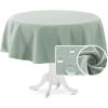 imageHVERSAILTEX Linen Textured Tablecloth Rectangle 60 x 120 Waterproof Solid Linen Woven Tablecloth SpillProof Linen Look Cover for Party Table Extra Soft and Thick Fabric Wrinkle Free Heather IvoryHeather Sage