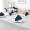 imageHVERSAILTEX Linen Textured Tablecloth Rectangle 60 x 120 Waterproof Solid Linen Woven Tablecloth SpillProof Linen Look Cover for Party Table Extra Soft and Thick Fabric Wrinkle Free Heather IvoryHeather Navy