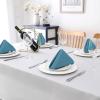 imageHVERSAILTEX Linen Textured Tablecloth Rectangle 60 x 120 Waterproof Solid Linen Woven Tablecloth SpillProof Linen Look Cover for Party Table Extra Soft and Thick Fabric Wrinkle Free Heather IvoryHeather Storm Blue