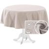 imageHVERSAILTEX Linen Textured Tablecloth Rectangle 60 x 120 Waterproof Solid Linen Woven Tablecloth SpillProof Linen Look Cover for Party Table Extra Soft and Thick Fabric Wrinkle Free Heather IvoryHeather Sand