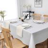 imageHVERSAILTEX Linen Textured Tablecloth Rectangle 60 x 120 Waterproof Solid Linen Woven Tablecloth SpillProof Linen Look Cover for Party Table Extra Soft and Thick Fabric Wrinkle Free Heather IvoryHeather Ivory