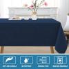 imageHVERSAILTEX Linen Textured Tablecloth Rectangle 60 x 120 Waterproof Solid Linen Woven Tablecloth SpillProof Linen Look Cover for Party Table Extra Soft and Thick Fabric Wrinkle Free Heather IvoryHeather Navy