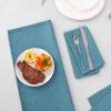 imageHVERSAILTEX Linen Textured Tablecloth Rectangle 60 x 120 Waterproof Solid Linen Woven Tablecloth SpillProof Linen Look Cover for Party Table Extra Soft and Thick Fabric Wrinkle Free Heather IvoryHeather Storm Blue