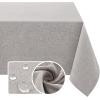 imageHVERSAILTEX Linen Textured Tablecloth Rectangle 60 x 120 Waterproof Solid Linen Woven Tablecloth SpillProof Linen Look Cover for Party Table Extra Soft and Thick Fabric Wrinkle Free Heather IvoryHeather Taupe