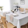 imageHVERSAILTEX Linen Textured Tablecloth Rectangle 60 x 120 Waterproof Solid Linen Woven Tablecloth SpillProof Linen Look Cover for Party Table Extra Soft and Thick Fabric Wrinkle Free Heather IvoryHeather Sand