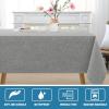 imageHVERSAILTEX Linen Textured Tablecloth Rectangle 60 x 120 Waterproof Solid Linen Woven Tablecloth SpillProof Linen Look Cover for Party Table Extra Soft and Thick Fabric Wrinkle Free Heather IvoryHeather Gray