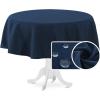 imageHVERSAILTEX Linen Textured Tablecloth Rectangle 60 x 120 Waterproof Solid Linen Woven Tablecloth SpillProof Linen Look Cover for Party Table Extra Soft and Thick Fabric Wrinkle Free Heather IvoryHeather Navy