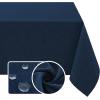 imageHVERSAILTEX Linen Textured Tablecloth Rectangle 60 x 120 Waterproof Solid Linen Woven Tablecloth SpillProof Linen Look Cover for Party Table Extra Soft and Thick Fabric Wrinkle Free Heather IvoryHeather Navy