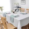 imageHVERSAILTEX Linen Textured Tablecloth Rectangle 60 x 120 Waterproof Solid Linen Woven Tablecloth SpillProof Linen Look Cover for Party Table Extra Soft and Thick Fabric Wrinkle Free Heather IvoryHeather Aqua Gray