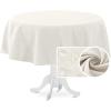 imageHVERSAILTEX Linen Textured Tablecloth Rectangle 60 x 120 Waterproof Solid Linen Woven Tablecloth SpillProof Linen Look Cover for Party Table Extra Soft and Thick Fabric Wrinkle Free Heather IvoryHeather Ivory