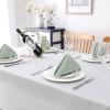 imageHVERSAILTEX Linen Textured Tablecloth Rectangle 60 x 120 Waterproof Solid Linen Woven Tablecloth SpillProof Linen Look Cover for Party Table Extra Soft and Thick Fabric Wrinkle Free Heather IvoryHeather Sage