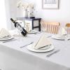 imageHVERSAILTEX Linen Textured Tablecloth Rectangle 60 x 120 Waterproof Solid Linen Woven Tablecloth SpillProof Linen Look Cover for Party Table Extra Soft and Thick Fabric Wrinkle Free Heather IvoryHeather Ivory