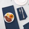imageHVERSAILTEX Linen Textured Tablecloth Rectangle 60 x 120 Waterproof Solid Linen Woven Tablecloth SpillProof Linen Look Cover for Party Table Extra Soft and Thick Fabric Wrinkle Free Heather IvoryHeather Navy