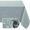 imageHVERSAILTEX Linen Textured Tablecloth Rectangle 60 x 120 Waterproof Solid Linen Woven Tablecloth SpillProof Linen Look Cover for Party Table Extra Soft and Thick Fabric Wrinkle Free Heather IvoryHeather Aqua Gray