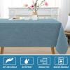 imageHVERSAILTEX Linen Textured Tablecloth Rectangle 60 x 120 Waterproof Solid Linen Woven Tablecloth SpillProof Linen Look Cover for Party Table Extra Soft and Thick Fabric Wrinkle Free Heather IvoryHeather Stone Blue