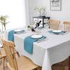 imageHVERSAILTEX Linen Textured Tablecloth Rectangle 60 x 120 Waterproof Solid Linen Woven Tablecloth SpillProof Linen Look Cover for Party Table Extra Soft and Thick Fabric Wrinkle Free Heather IvoryHeather Storm Blue