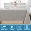 imageHVERSAILTEX Linen Textured Tablecloth Rectangle 60 x 120 Waterproof Solid Linen Woven Tablecloth SpillProof Linen Look Cover for Party Table Extra Soft and Thick Fabric Wrinkle Free Heather IvoryHeather Taupe