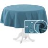 imageHVERSAILTEX Linen Textured Tablecloth Rectangle 60 x 120 Waterproof Solid Linen Woven Tablecloth SpillProof Linen Look Cover for Party Table Extra Soft and Thick Fabric Wrinkle Free Heather IvoryHeather Storm Blue