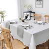 imageHVERSAILTEX Linen Textured Tablecloth Rectangle 60 x 120 Waterproof Solid Linen Woven Tablecloth SpillProof Linen Look Cover for Party Table Extra Soft and Thick Fabric Wrinkle Free Heather IvoryHeather Gray