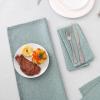 imageHVERSAILTEX Linen Textured Tablecloth Rectangle 60 x 120 Waterproof Solid Linen Woven Tablecloth SpillProof Linen Look Cover for Party Table Extra Soft and Thick Fabric Wrinkle Free Heather IvoryHeather Aqua Gray