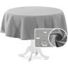 imageHVERSAILTEX Linen Textured Tablecloth Rectangle 60 x 120 Waterproof Solid Linen Woven Tablecloth SpillProof Linen Look Cover for Party Table Extra Soft and Thick Fabric Wrinkle Free Heather IvoryHeather Gray