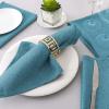 imageHVERSAILTEX Linen Textured Tablecloth Rectangle 60 x 120 Waterproof Solid Linen Woven Tablecloth SpillProof Linen Look Cover for Party Table Extra Soft and Thick Fabric Wrinkle Free Heather IvoryHeather Storm Blue