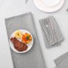 imageHVERSAILTEX Linen Textured Tablecloth Rectangle 60 x 120 Waterproof Solid Linen Woven Tablecloth SpillProof Linen Look Cover for Party Table Extra Soft and Thick Fabric Wrinkle Free Heather IvoryHeather Gray