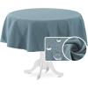 imageHVERSAILTEX Linen Textured Tablecloth Rectangle 60 x 120 Waterproof Solid Linen Woven Tablecloth SpillProof Linen Look Cover for Party Table Extra Soft and Thick Fabric Wrinkle Free Heather IvoryHeather Stone Blue
