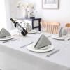 imageHVERSAILTEX Linen Textured Tablecloth Rectangle 60 x 120 Waterproof Solid Linen Woven Tablecloth SpillProof Linen Look Cover for Party Table Extra Soft and Thick Fabric Wrinkle Free Heather IvoryHeather Gray