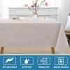imageHVERSAILTEX Linen Textured Tablecloth Rectangle 60 x 120 Waterproof Solid Linen Woven Tablecloth SpillProof Linen Look Cover for Party Table Extra Soft and Thick Fabric Wrinkle Free Heather IvoryHeather Sand
